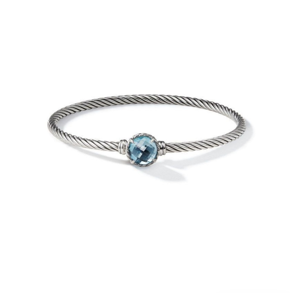 David yurman petite Chantelaine bracelet - sterling silver with blue topaz